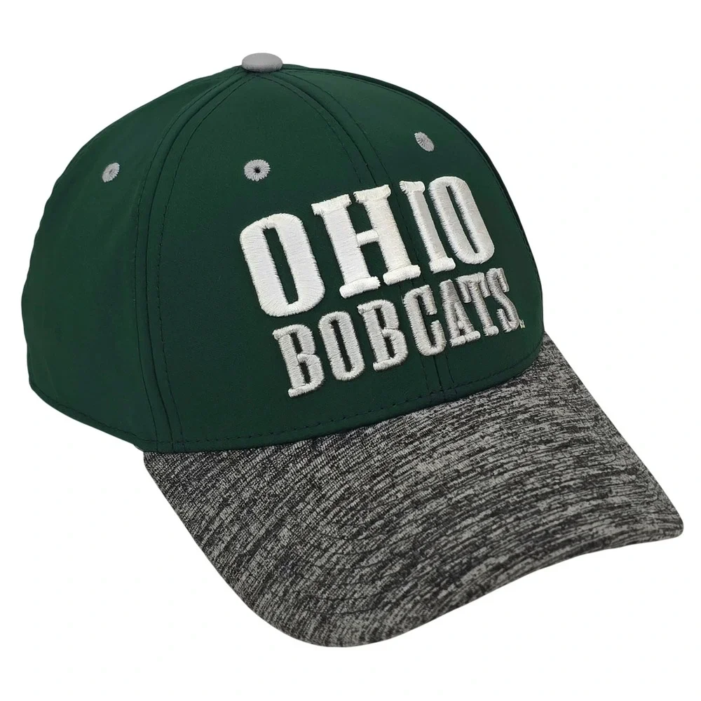 Ohio Bobcats Hat Vintage The Game Snapback Cap OSFM Green Grey Heathered NCAA